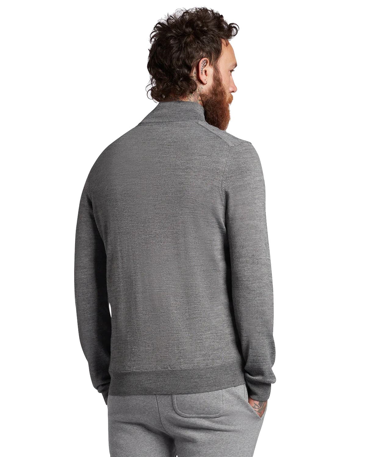 Lyle And Scott Golf Core 1/4 Zip Merino Mix Trui Heren Midden Grijs 3xl thumbnail 4