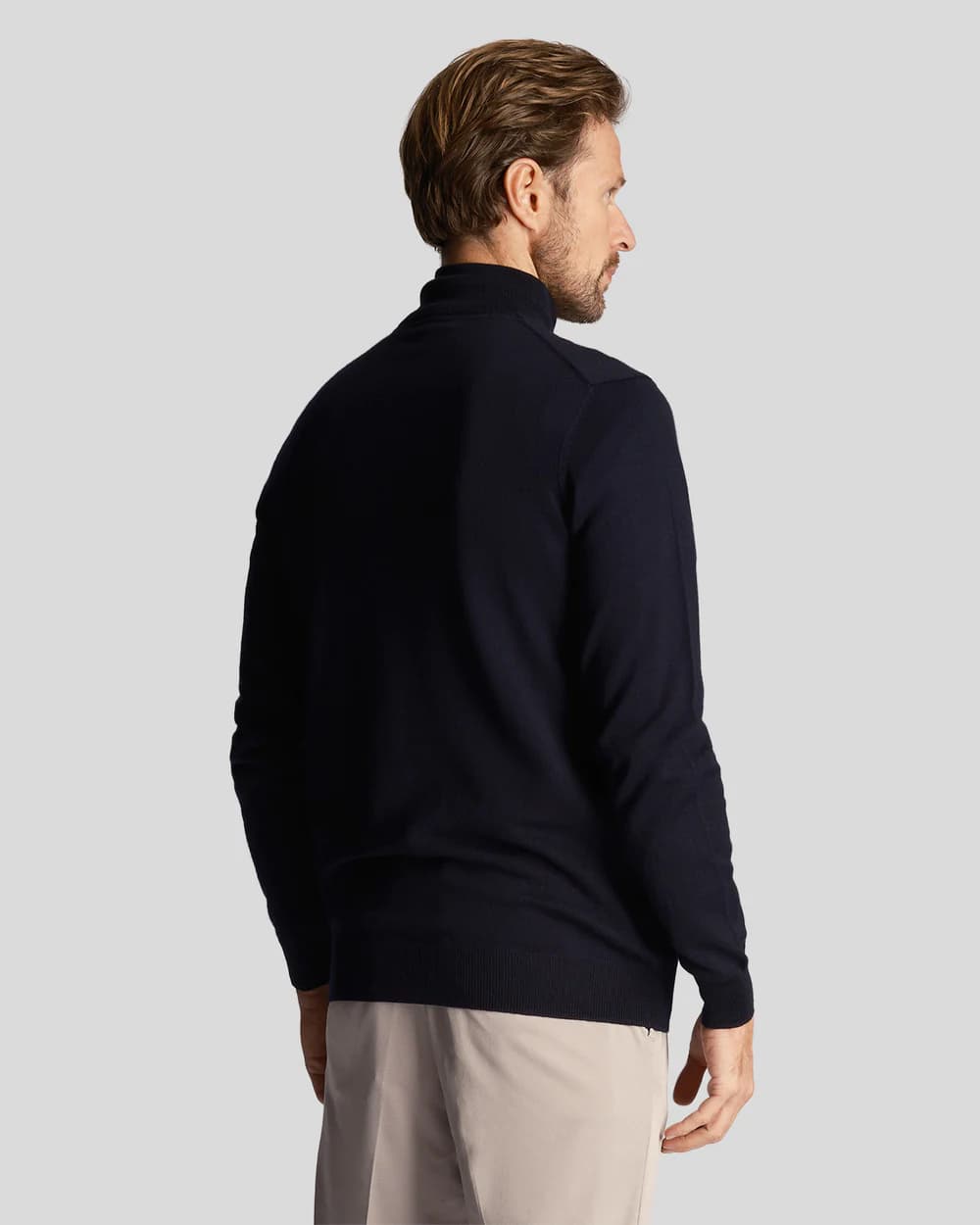 Lyle And Scott Golf Core 1/4 Zip Merino Mix Trui Heren Donkerblauw S thumbnail 3