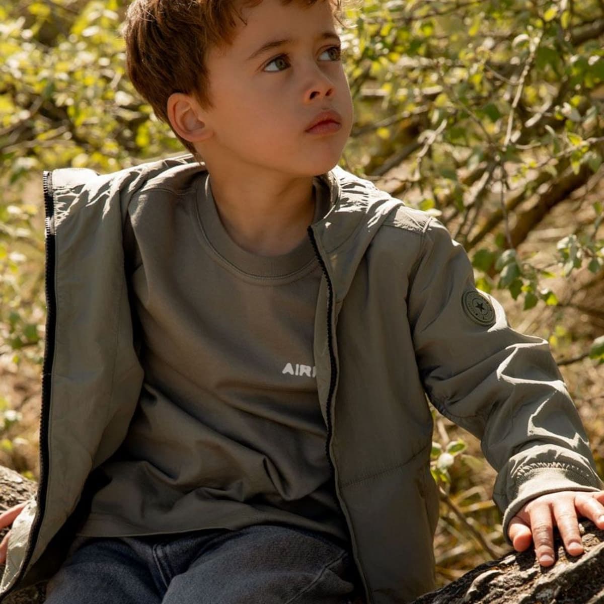 Airforce Waxed Crincle Zomerjas Jongens Groen 176 thumbnail 2