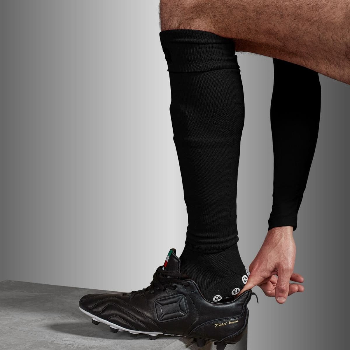 Stanno Move Footless Voetbalsokken Zwart Sr. thumbnail 2