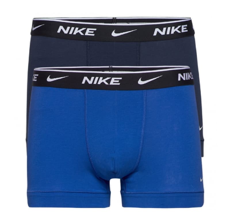 Nike Cotton Stretch  2 Pack Boxershorts Blauw S