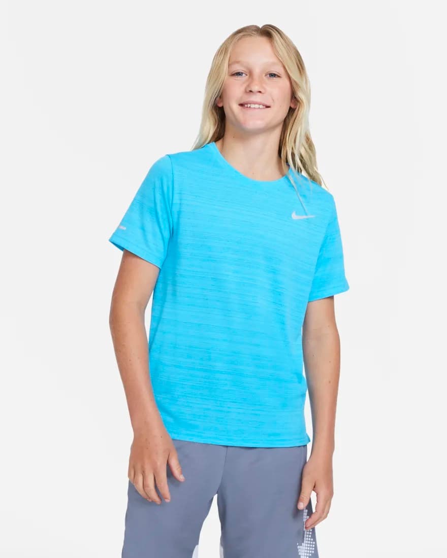 Nike Dri-fit Miller Big Kids Sportshirt Jongens Blauw 140