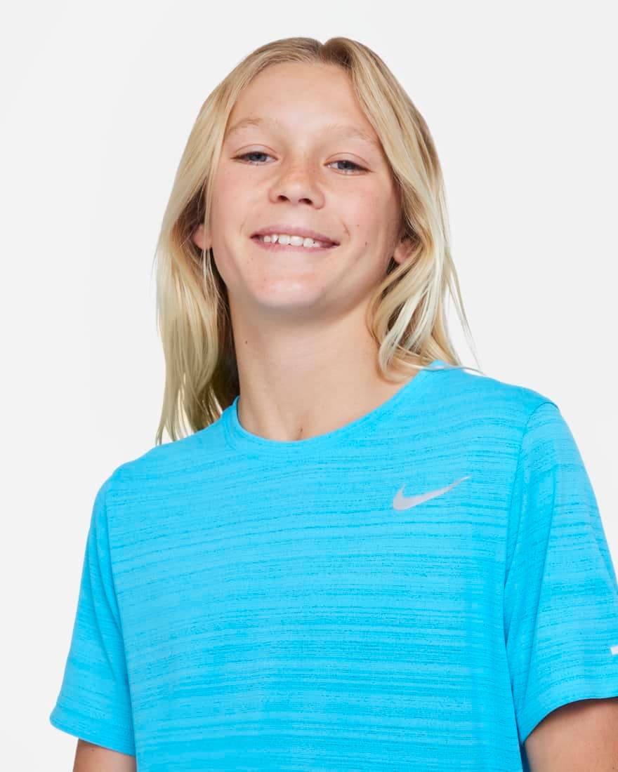 Nike Dri-fit Miller Big Kids Sportshirt Jongens Blauw 140 thumbnail 4