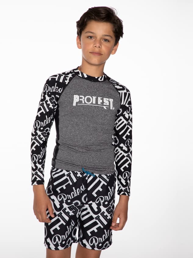 Protest Risso Jr Rashguard Long Sleeve Casual T-shirt Jongens Zwart 116 thumbnail 3
