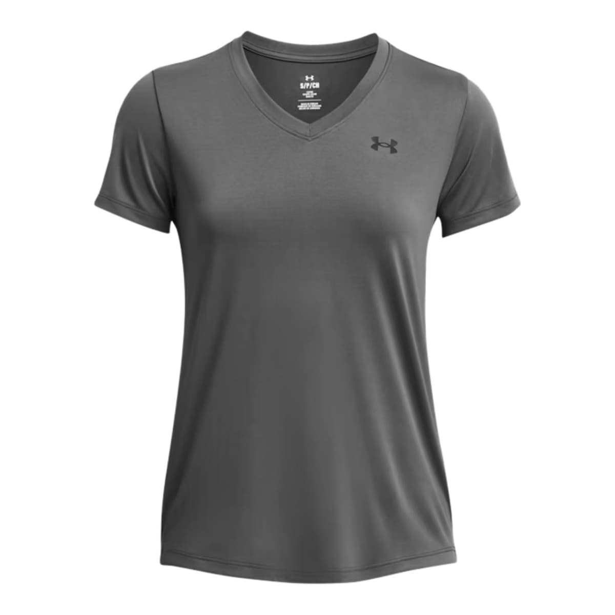 Under Armour Tech V-neck Sportshirt Dames Grijs Xl/42 thumbnail 3