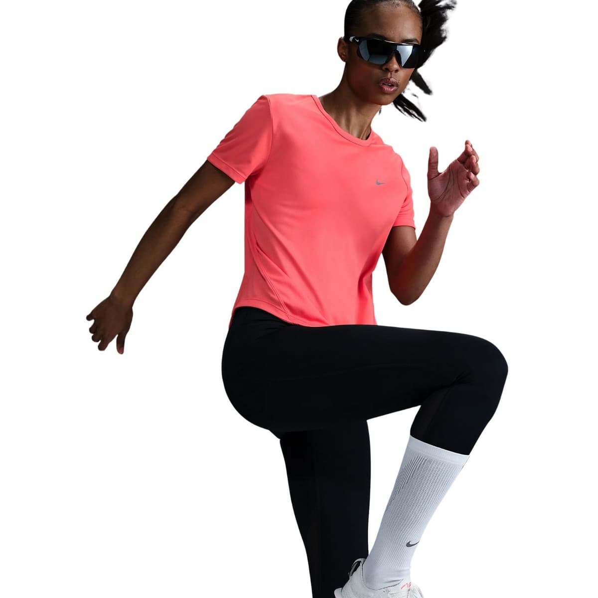 Nike Tempo Sportshirt Dames Rood L/40. thumbnail 4