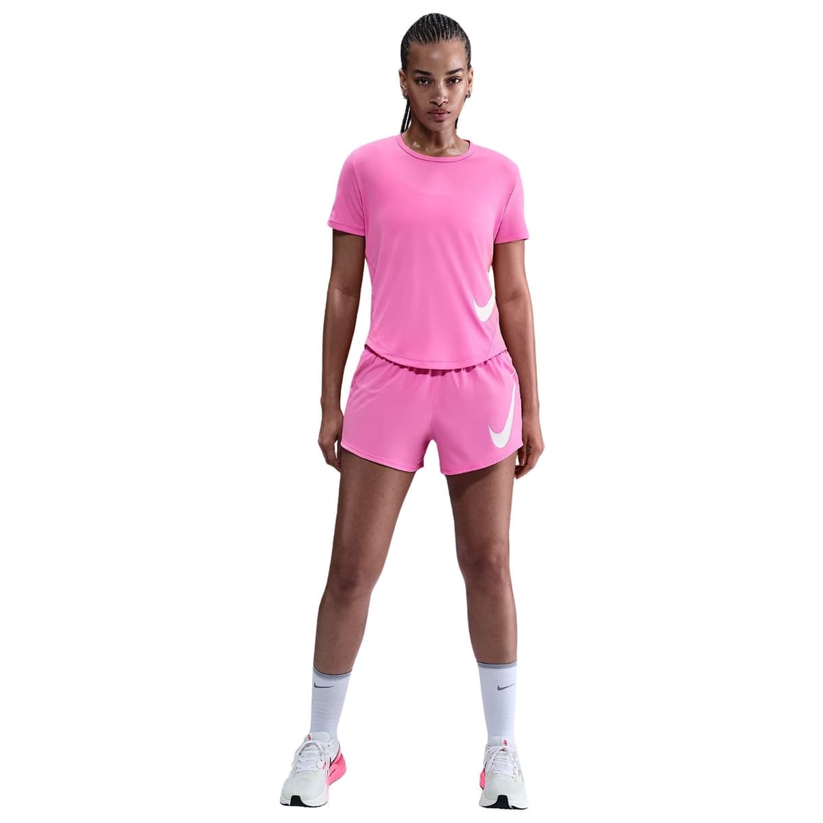 Nike Tempo Swoosh Sportshirt Dames Pink L/40 thumbnail 3