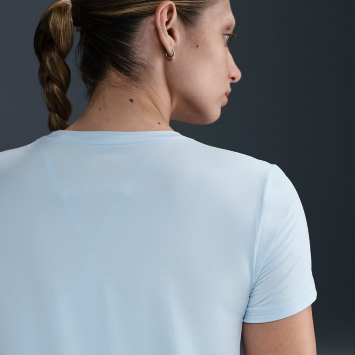 Nike One Swoosh Dri-fit Sportshirt Dames Blauw M/38 thumbnail 4