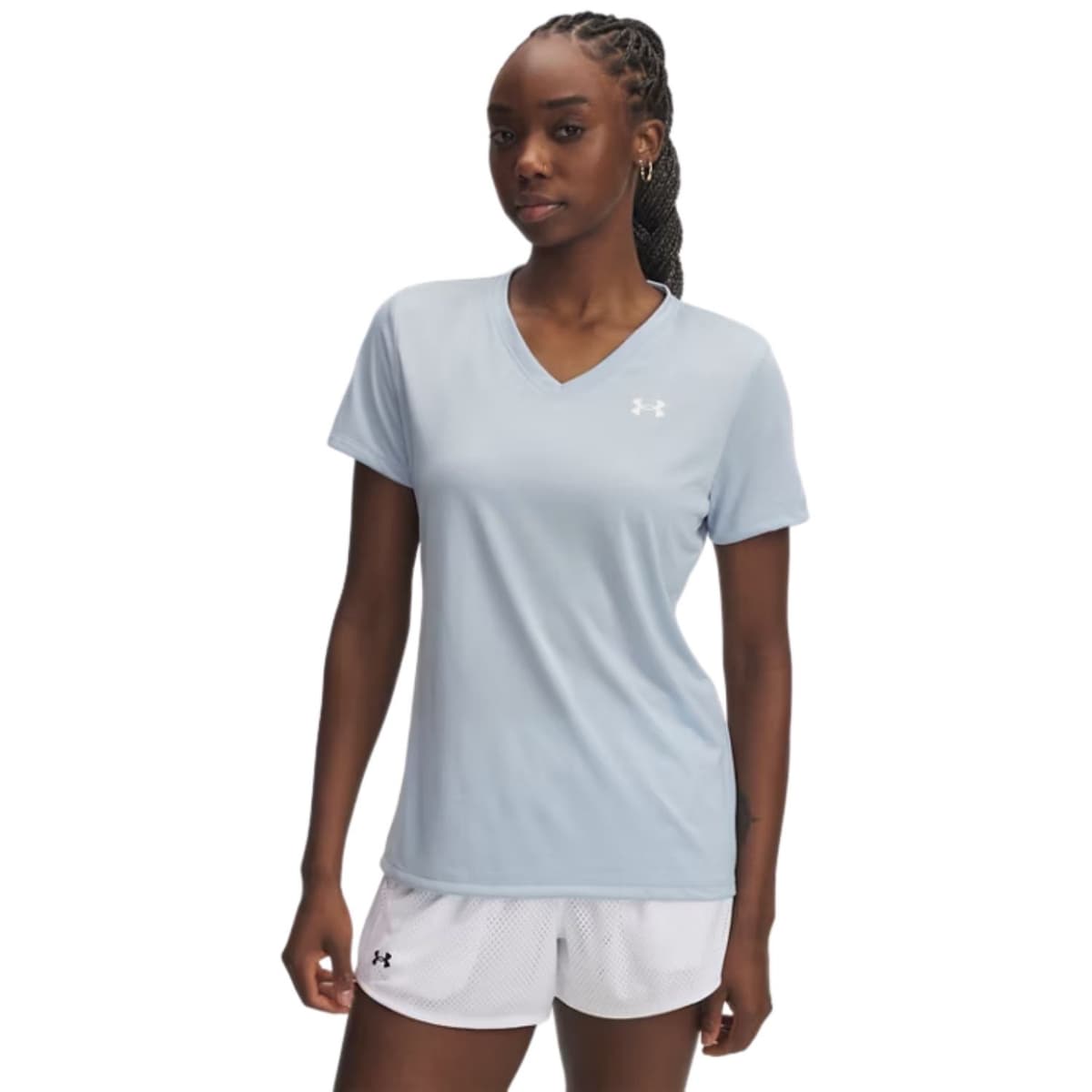 Under Armour Tech V-neck Sportshirt Dames Blauw S/36