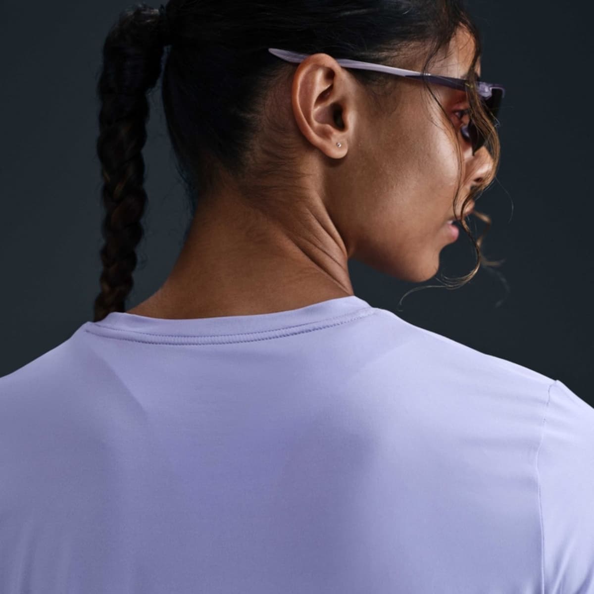 Nike One Swoosh Dri-fit Sportshirt Dames Lila M/38 thumbnail 4