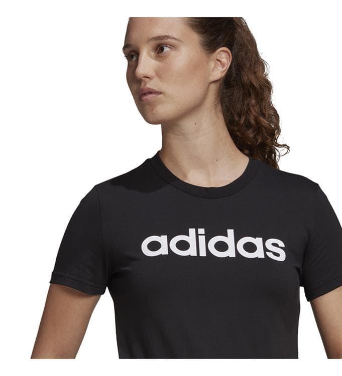 Adidas Loungewear Essentials Logo Sportshirt Dames Zwart M thumbnail 3