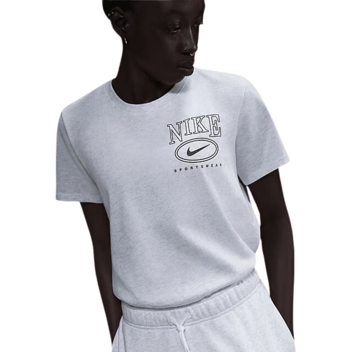 Nike Streatwear Club Ss Casaul T-shirt Dames Midden Grijs L/40.