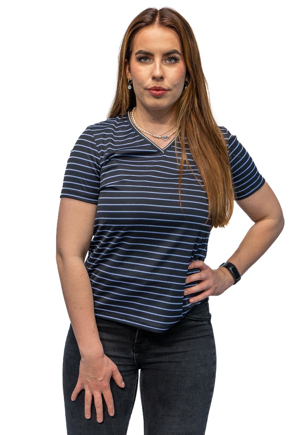 Luhta Holttila Casaul T-shirt Dames Donkerblauw M/38