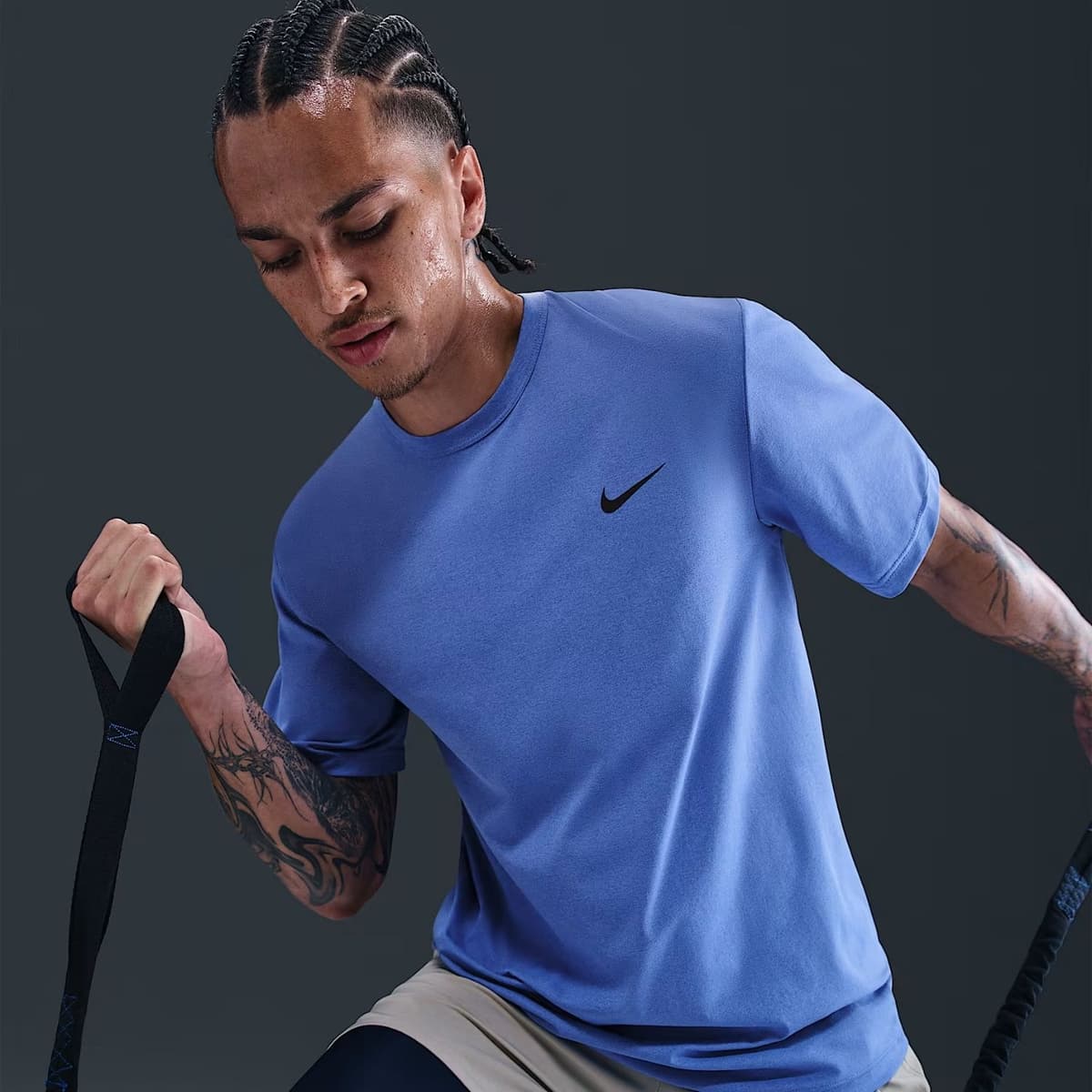 Nike Dri-fit Hyverse Sportshirt Heren Blauw S thumbnail 4