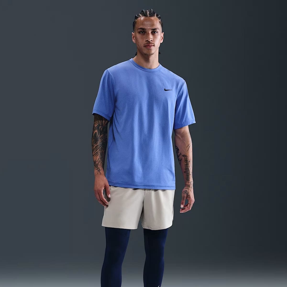 Nike Dri-fit Hyverse Sportshirt Heren Blauw S thumbnail 3