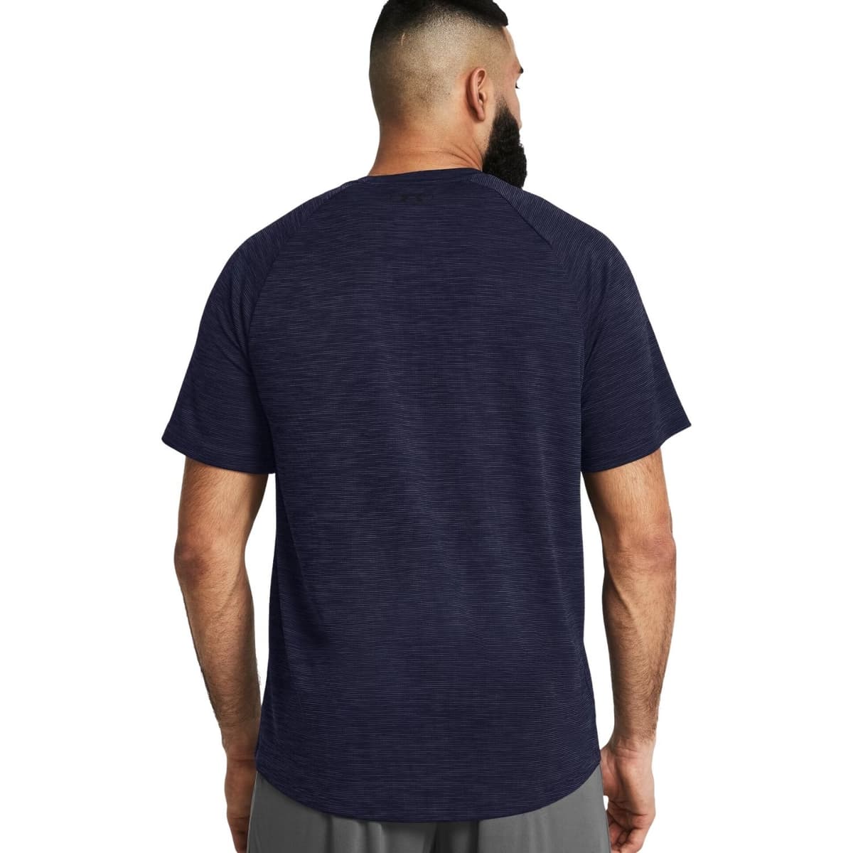 Under Armour Tech Textured Sportshirt Heren Donkerblauw S thumbnail 3