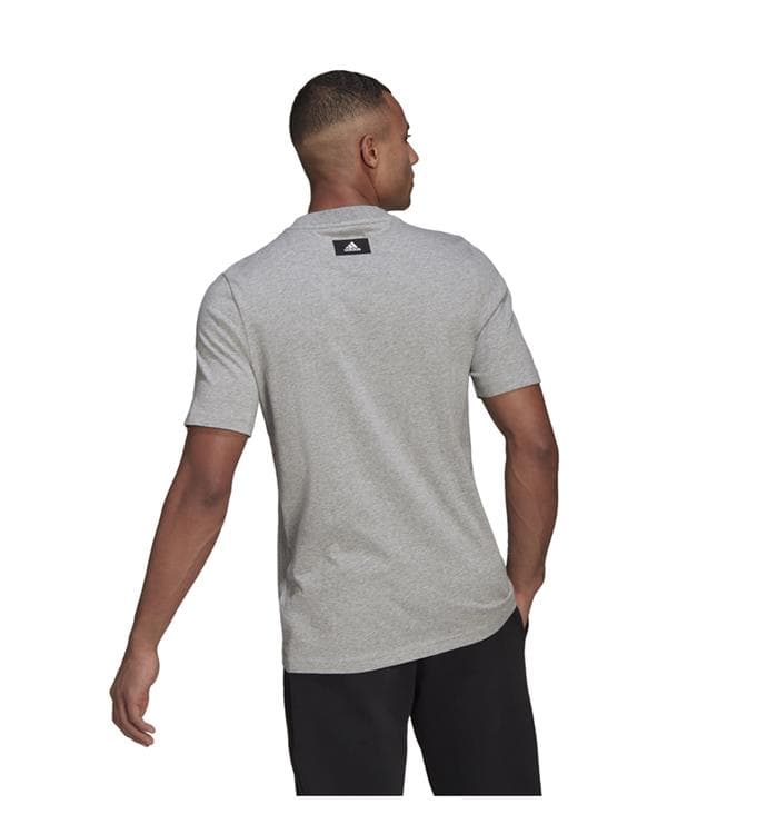 Adidas M Fi Tee Bos Casual T-shirt Heren Grijs M thumbnail 4