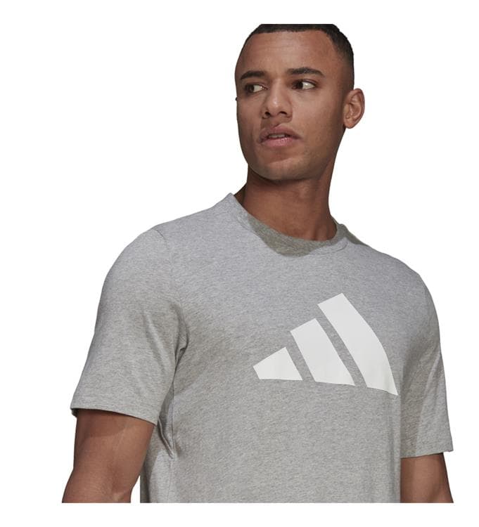 Adidas M Fi Tee Bos Casual T-shirt Heren Grijs M thumbnail 3