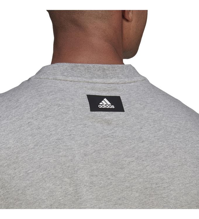 Adidas M Fi Tee Bos Casual T-shirt Heren Grijs M thumbnail 2