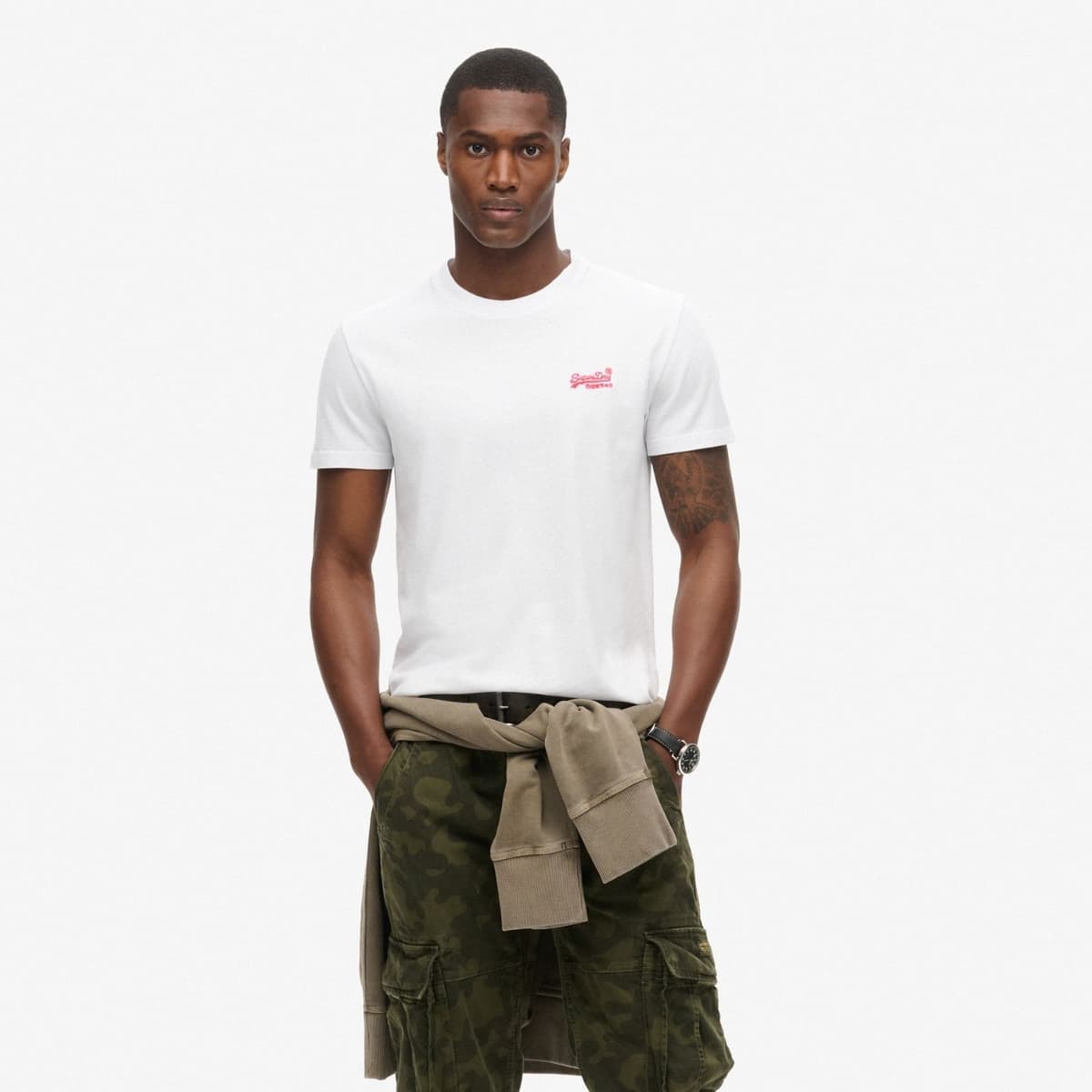 Superdry Essential Logo Casual T-shirt Heren Wit 3xl thumbnail 4