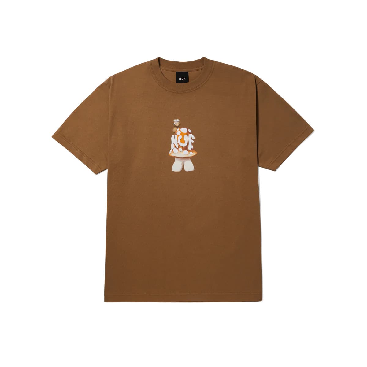 Huf Shroomery S/s Tee Casual T-shirt Heren Bruin M