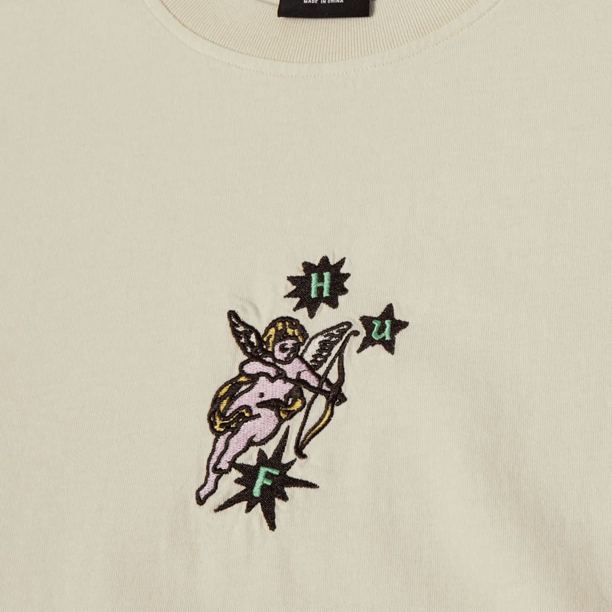 Huf Cupid S/s Washed Casual T-shirt Heren Beige S thumbnail 2