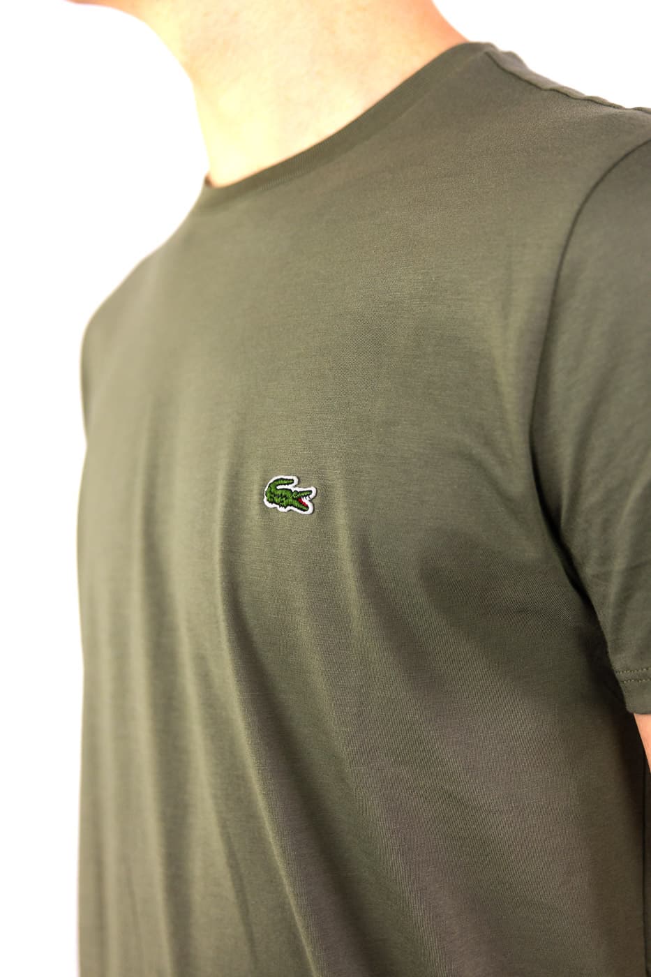 Lacoste 1ht1 Casual T-shirt Heren Khaki S thumbnail 2