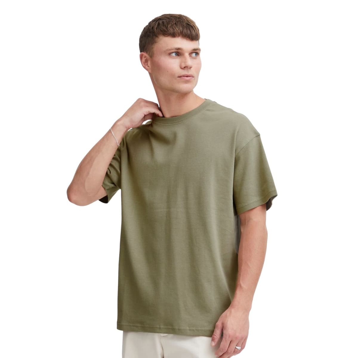 Solid Danton Ss Casual T-shirt Heren Groen M