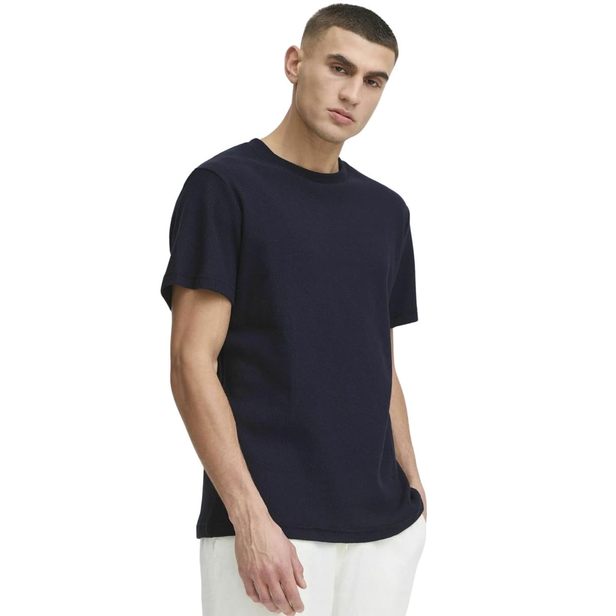 Solid Paul Casual T-shirt Heren Donkerblauw S thumbnail 4