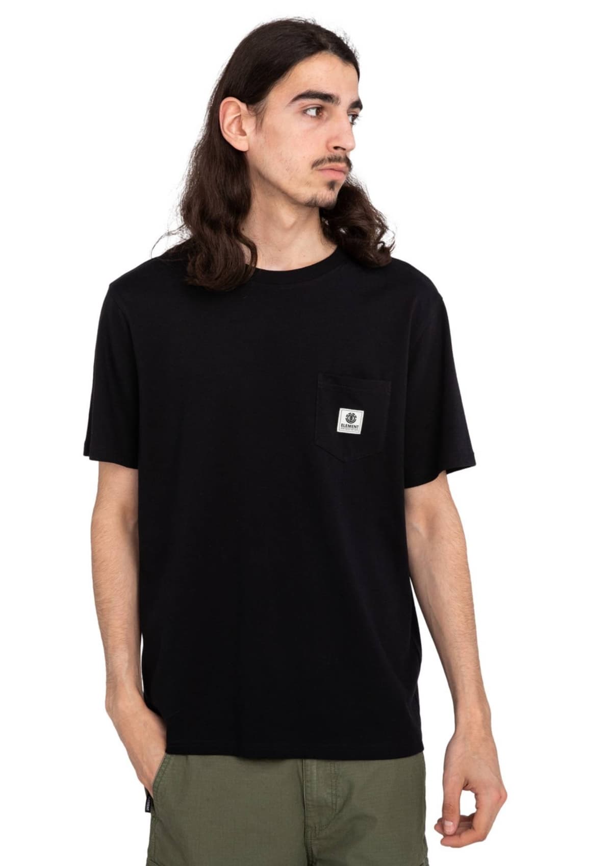Element Basic Pocket Label Ss Casual T-shirt Heren Zwart M thumbnail 4