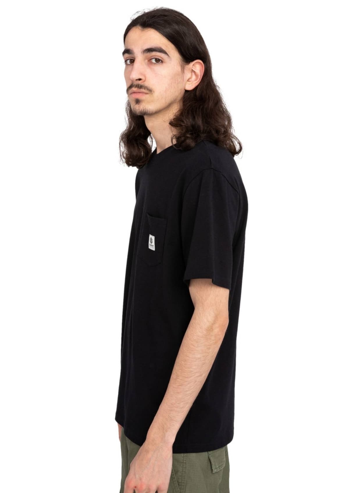 Element Basic Pocket Label Ss Casual T-shirt Heren Zwart M thumbnail 3