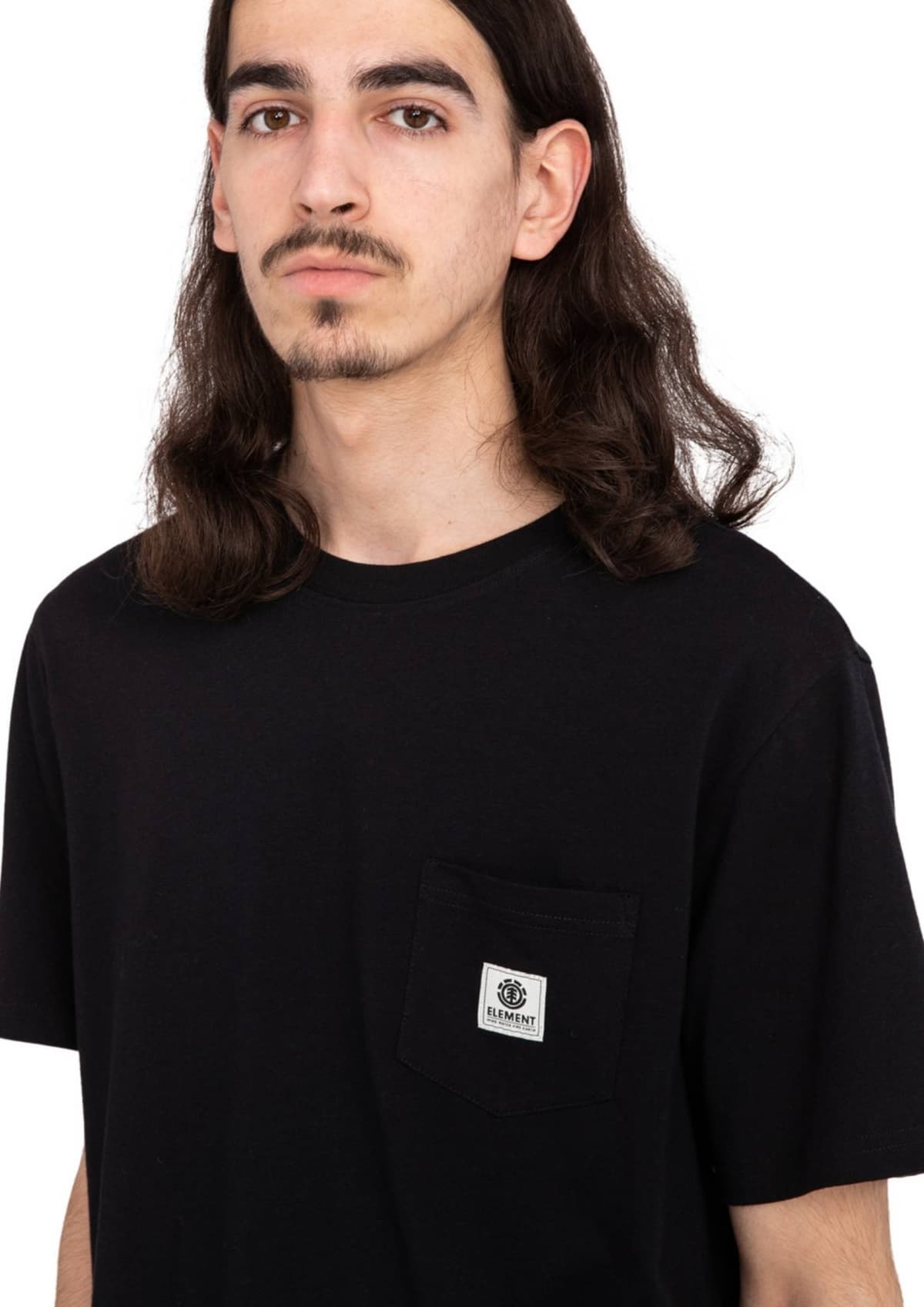 Element Basic Pocket Label Ss Casual T-shirt Heren Zwart M thumbnail 2