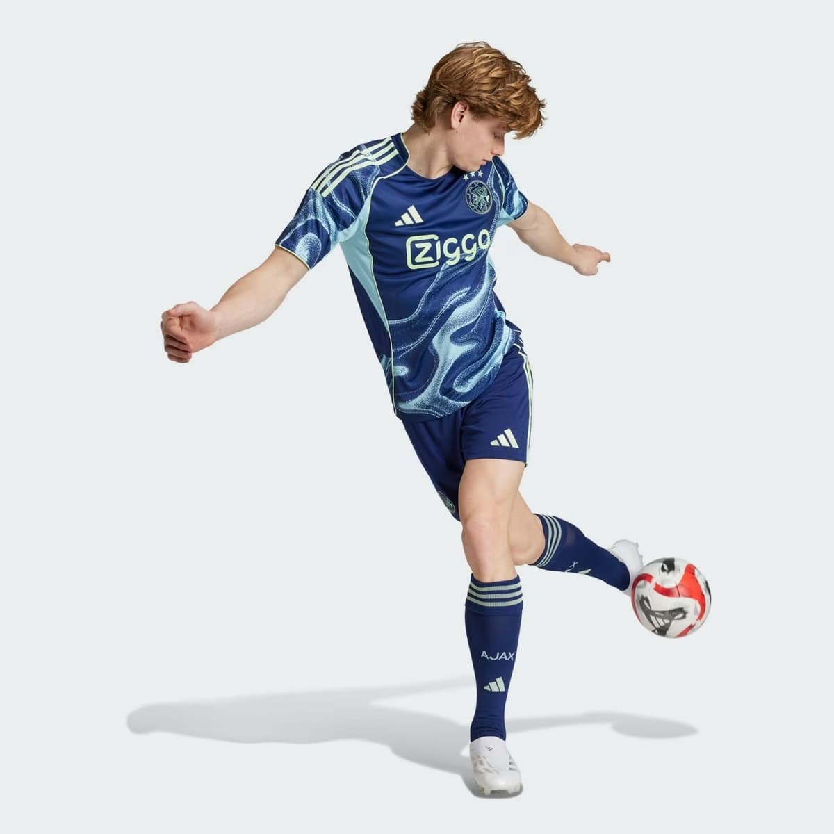 Adidas Ajax Uit 25/26 Voetbalshirt Heren Blauw S thumbnail 4