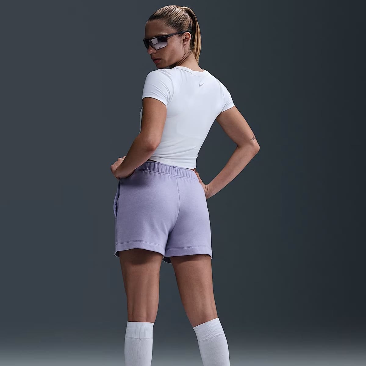 Nike Sportswear Club Fleece Sportshort Dames Lila S/36 thumbnail 3