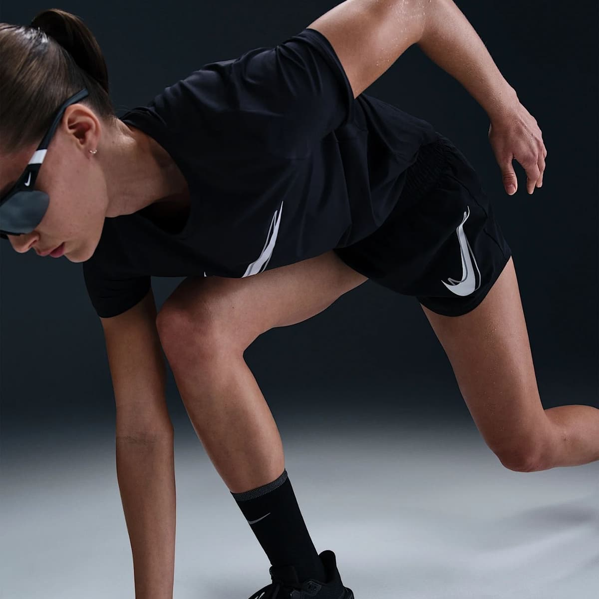 Nike One Swoosh Dri-fit Sportshort Dames Zwart L/40 thumbnail 4