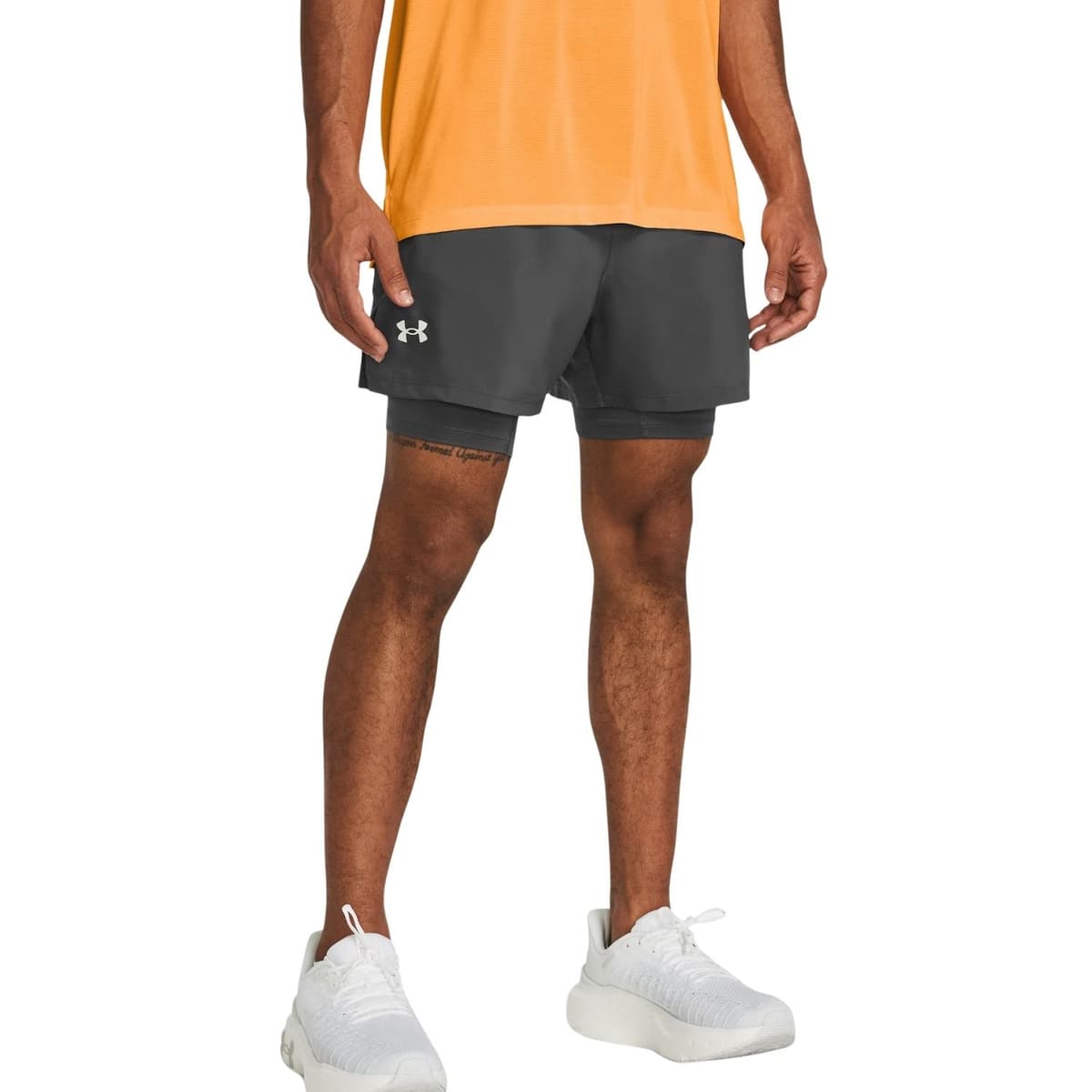 Under Armour Launch 5 2-in-1 Sportshort Heren Grijs S