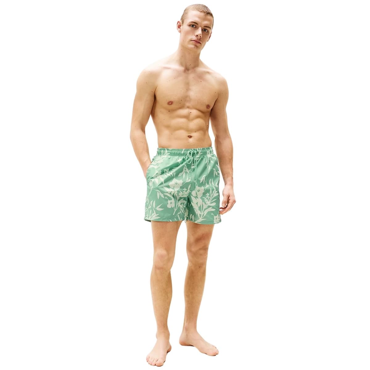 Tommy Hilfiger Medium Drawstring Zwemshort Heren Groen Dessin L thumbnail 2