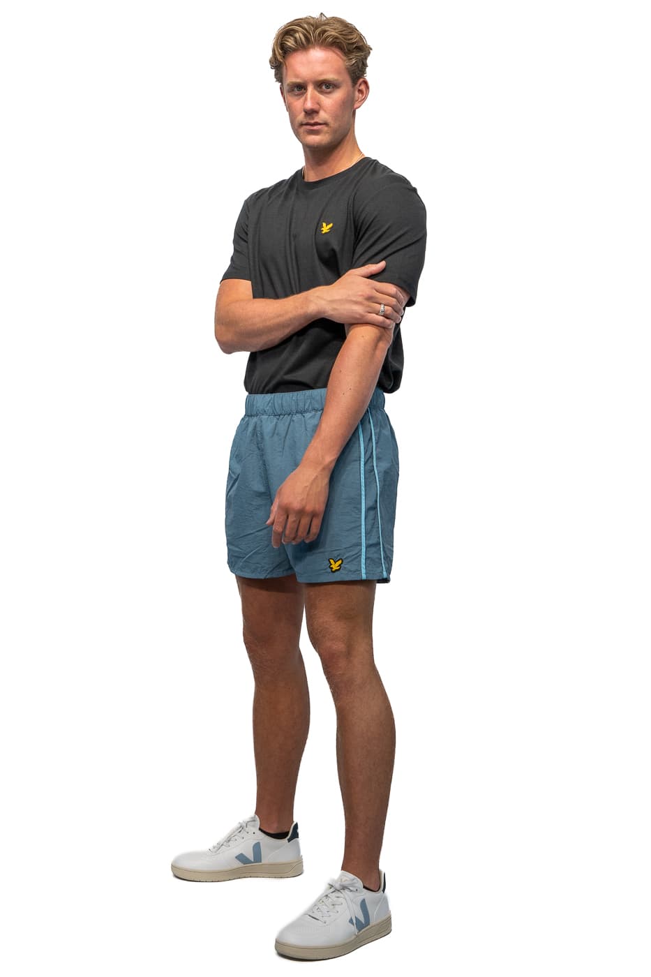 Lyle And Scott Side Mesh Zwemshort Heren Paars Xs thumbnail 3