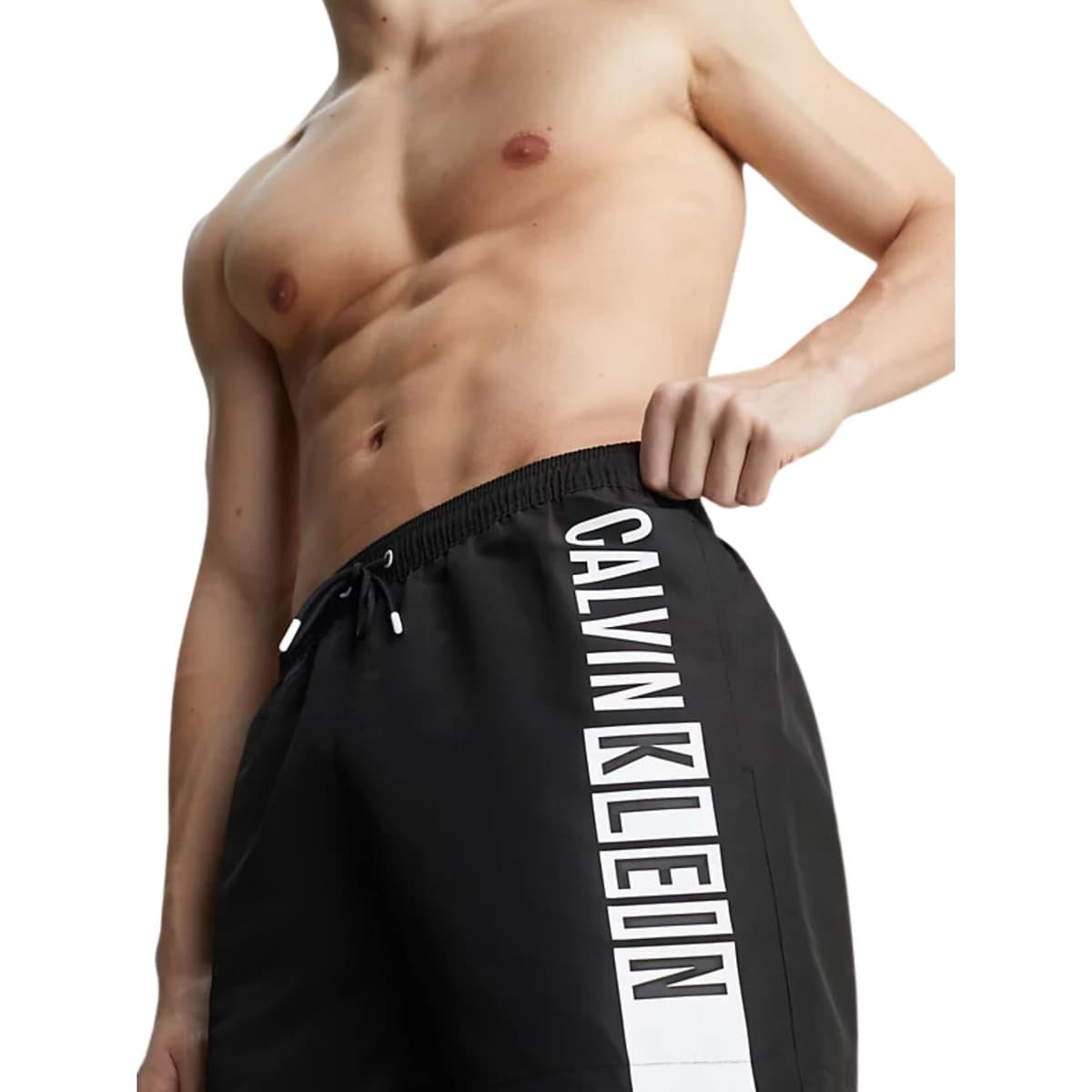 Calvin Klein Medium Drawstring Zwemshort Heren Zwart S thumbnail 3