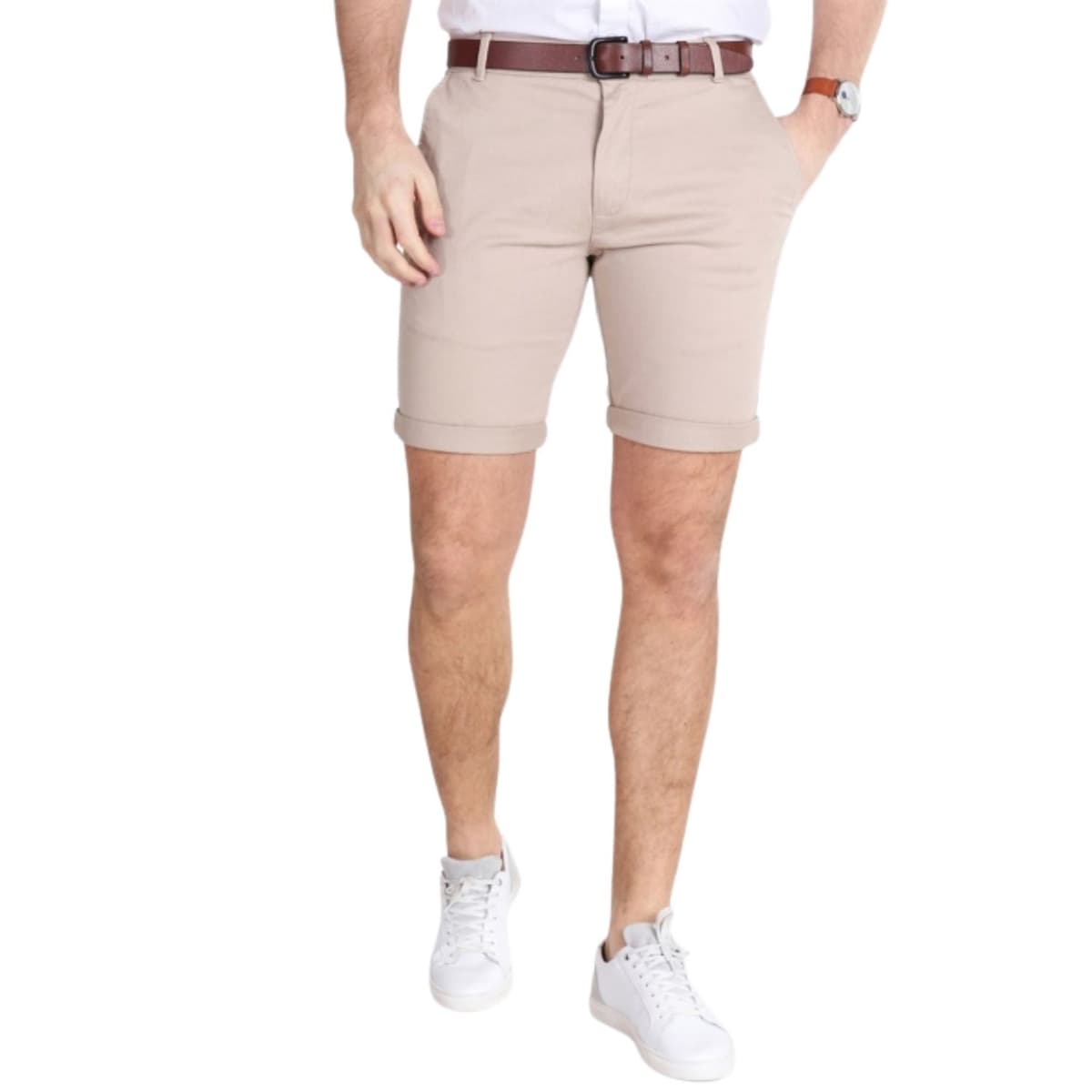 Solid Rockcliffe Casual Short Heren Taupe Dessin S