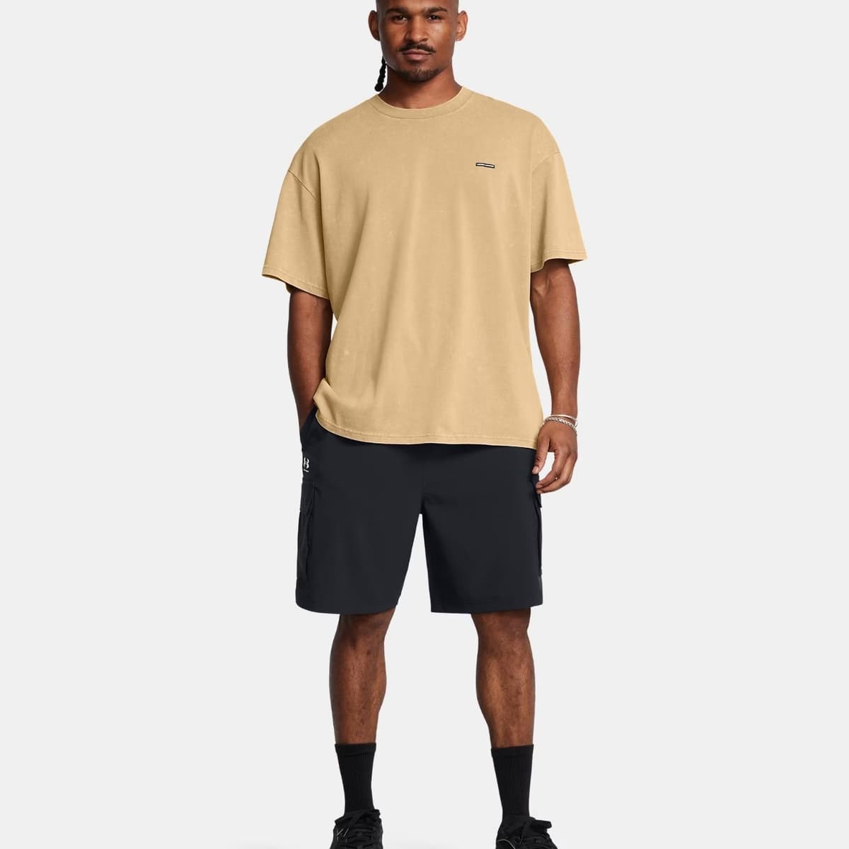 Under Armour Cargo Vibe Woven Casual Short Heren Zwart M thumbnail 4