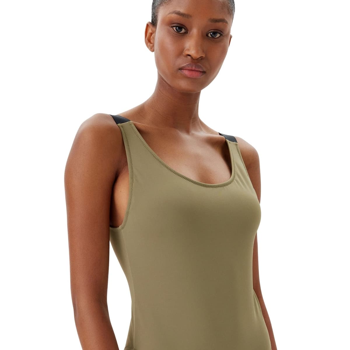 Calvin Klein Scoop Back One Piece Badpak Dames Groen M/38 thumbnail 2