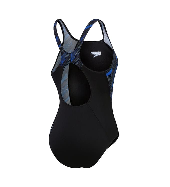 Speedo Eco+ H-boom Splice Muscleback Badpak Dames Zwart Dessin L/40 thumbnail 5