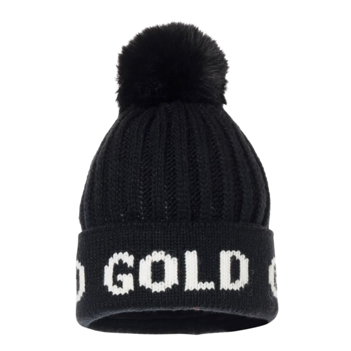 Goldbergh Hodd Muts Dames Zwart Dessin 1