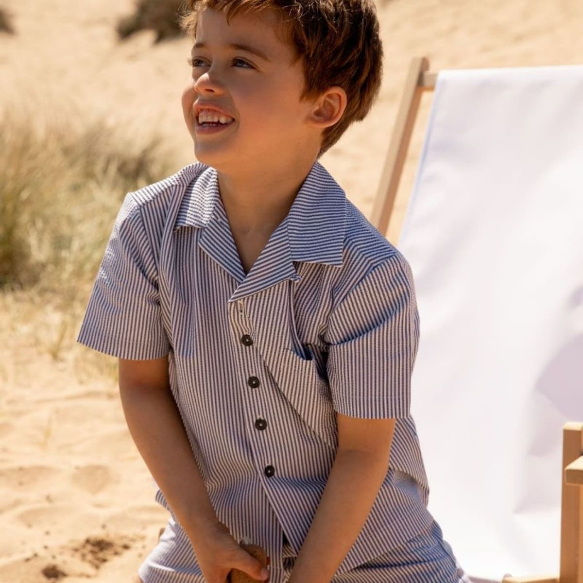 Airforce Seesucker Overhemd Jongens Wit 152 thumbnail 2