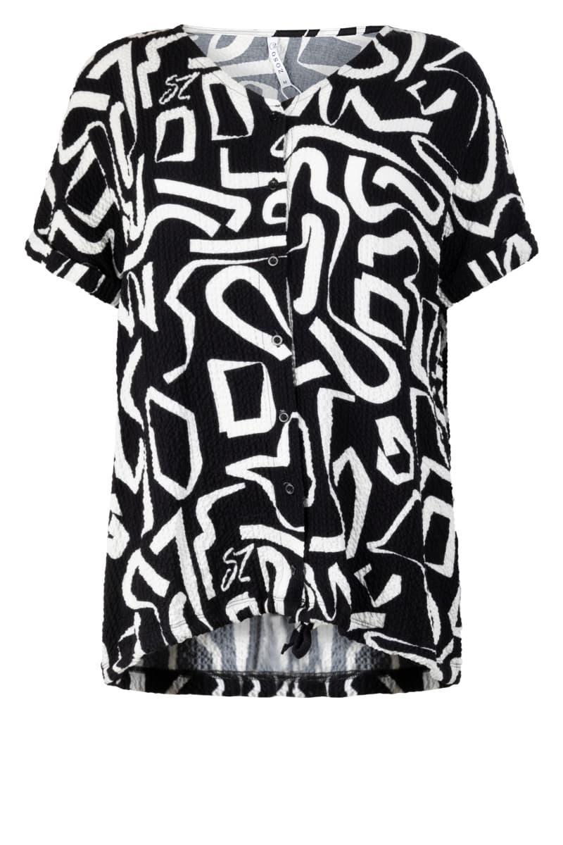 Zoso Jenna Blouse Dames Zwart Dessin Xs/34