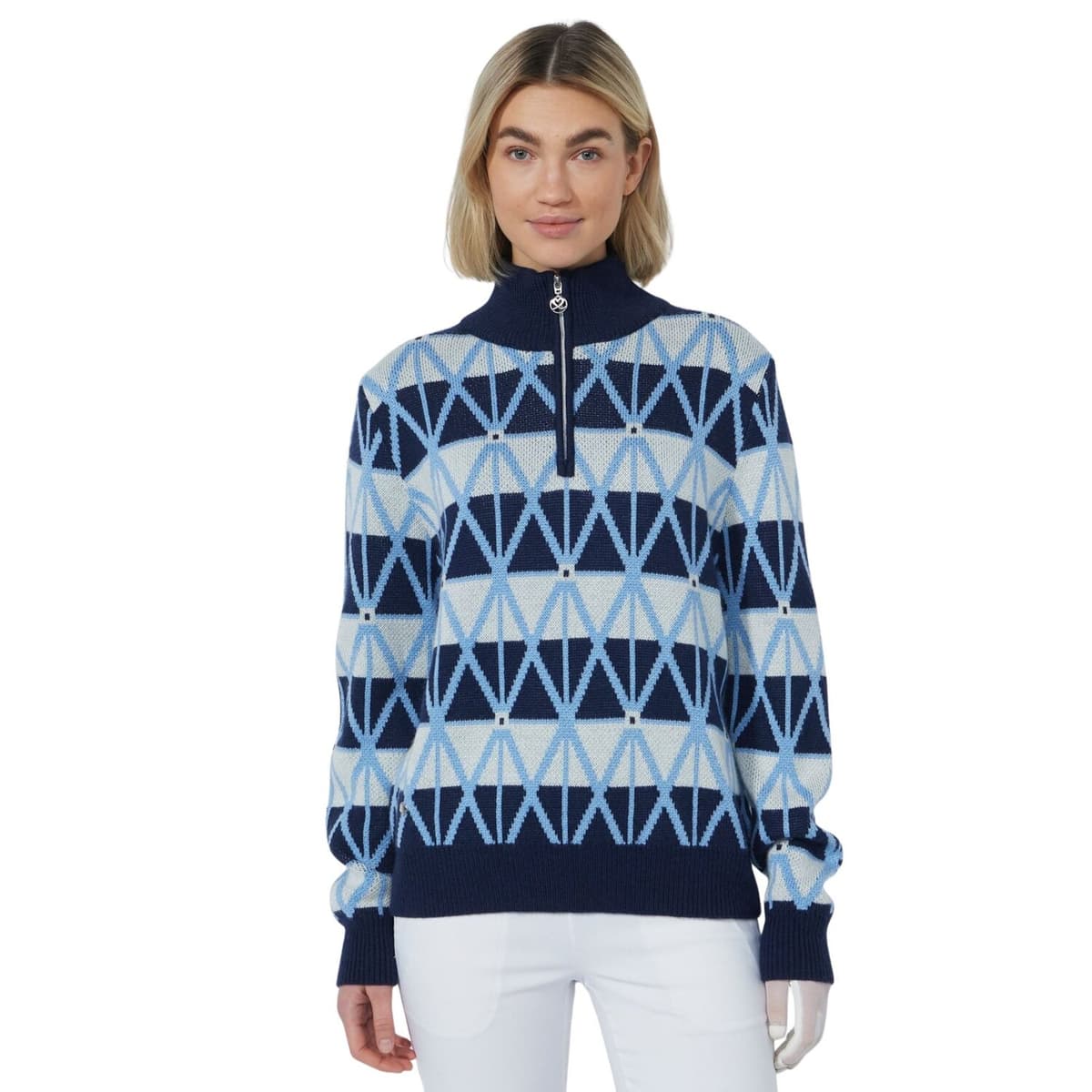 Daily Sports Argyle Half Neck Pullover Lined