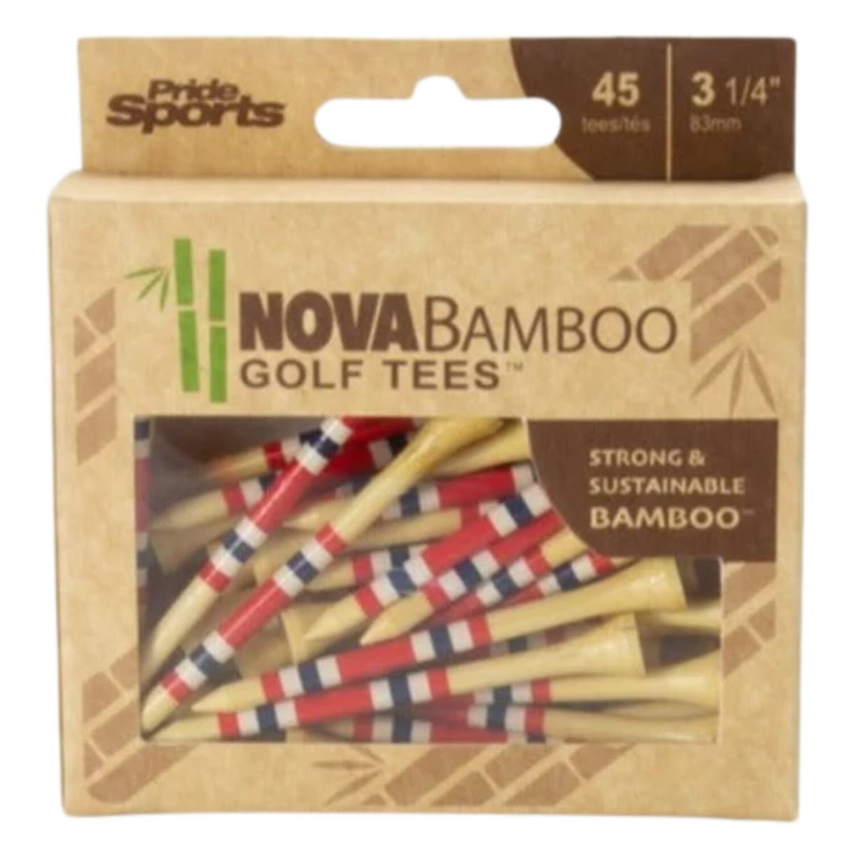 Nova Bamboo Tees 3 1/4 Red/White/Blue Stripe