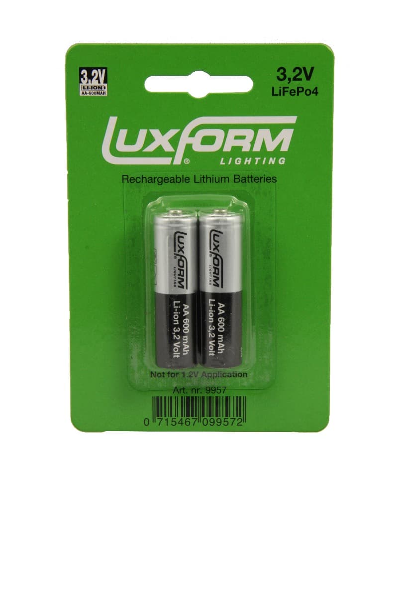 Luxform 2X Solar Batterij | AA Li-Ion 3.2V | Oplaadbaar thumbnail 2