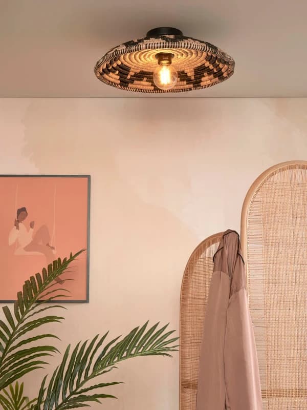 Good&Mojo LED Plafondlamp Andros | E27 60W | Black/Natural thumbnail 2